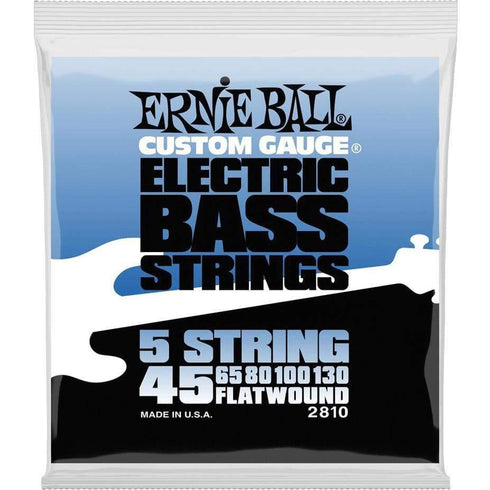 Ernie Ball 2810 Flatwound 5 String Bass Guitar Strings - 45-130